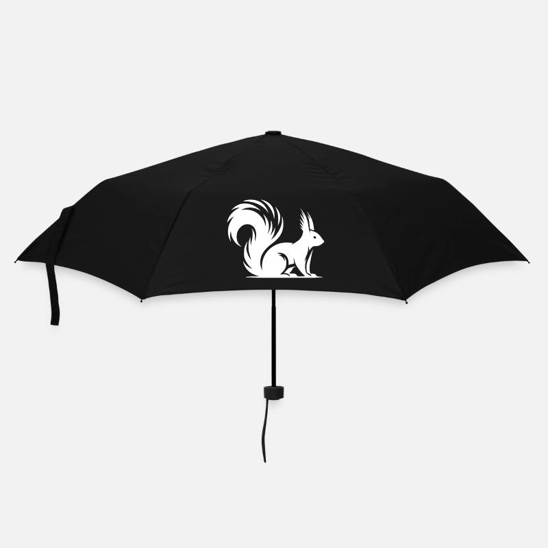 Wildes putziges Eichhörnchen Kinder Zeichnung - Regenschirm (klein) - Schwarz