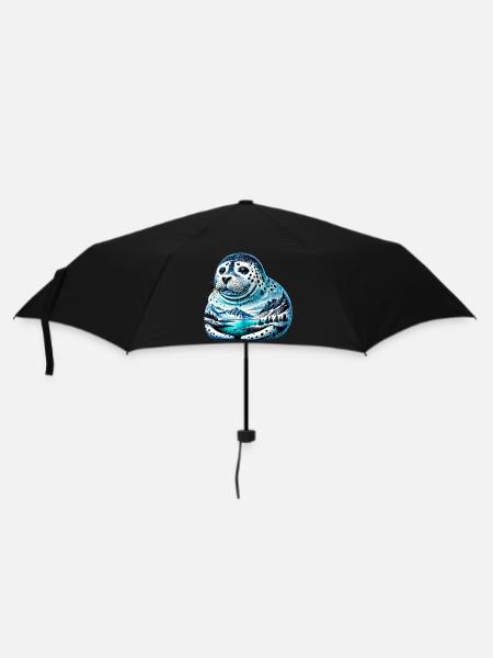 Siegel - Regenschirm (klein) - Schwarz