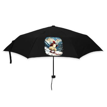 Ski Hühner - Regenschirm (klein) - Schwarz - Vorne