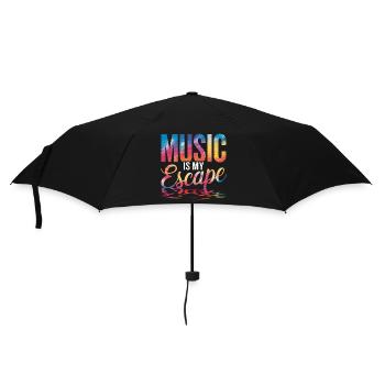 Musik ist meine Flucht Bunt - Regenschirm (klein) - Schwarz - Vorne
