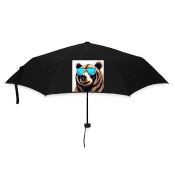 Bear with Sunglasses Pop Art - Umbrella (small) - black - Front
