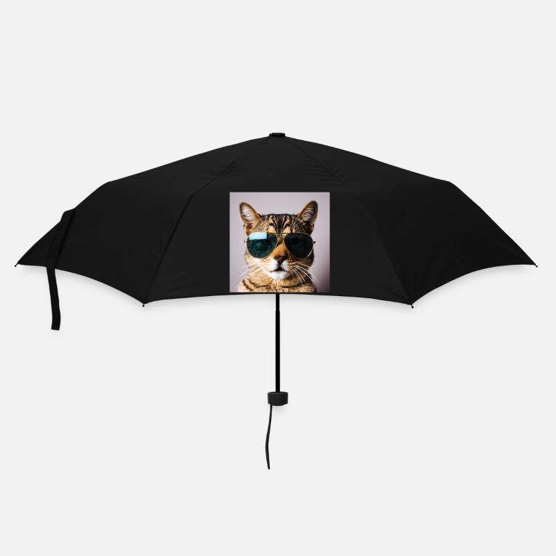 Cat with sunglasses - Umbrella (small) - black
