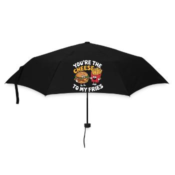 Vom Käse zu meinen Pommes frites - Regenschirm (klein) - Schwarz - Vorne