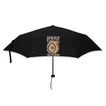 Keep on Cyclin' – Fiery Bicycle Wheel - Umbrella (small) - black - Front