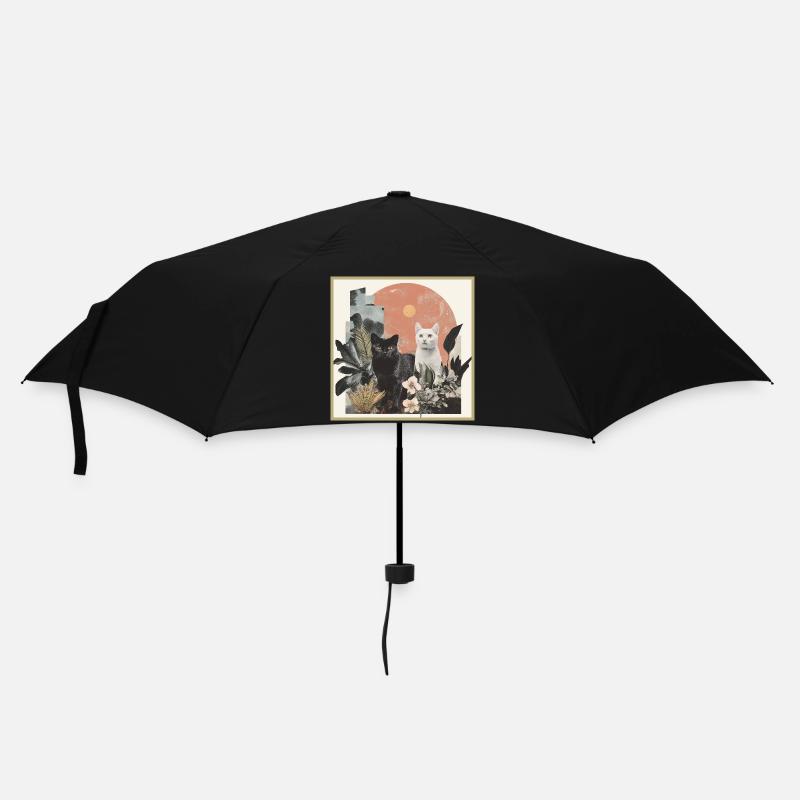 cats collage - Umbrella (small) - black