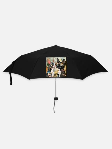 cat cats cat collage - Umbrella (small) - black