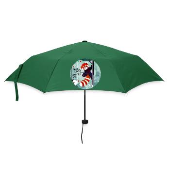Happy Red Panda in the Jungle - Umbrella (small) - bottlegreen - Front