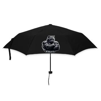Muskelkater Kater witzig Fitness Muskeln Geschenk - Regenschirm (klein) - Schwarz - Vorne