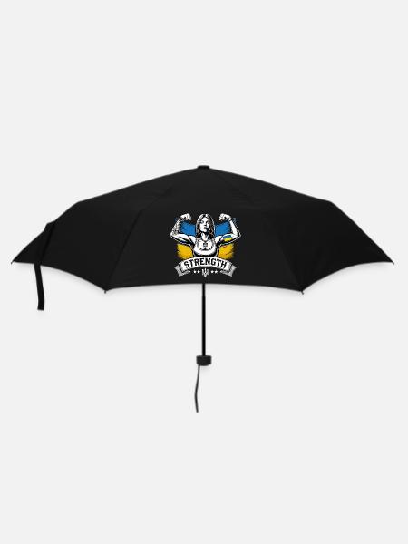 Stärke starke Frau Ukrainerin Geschenk - Regenschirm (klein) - Schwarz