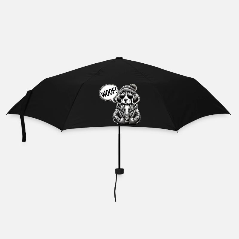 Cooler Hund im Streetstyle - Regenschirm (klein) - Schwarz