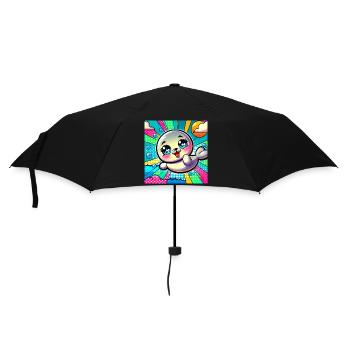 Colorful seal - Umbrella (small) - black - Front