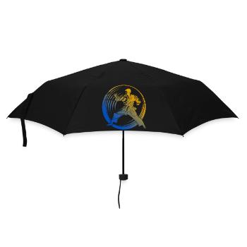 Karate Silhouette Colorful - Umbrella (small) - black - Front