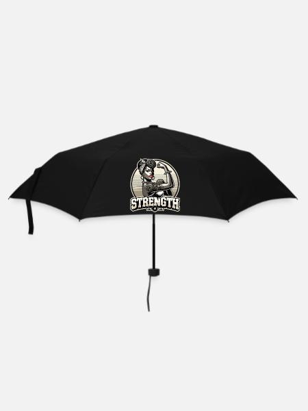 Stärke starke Frau Afroamerikanerin retro Geschenk - Regenschirm (klein) - Schwarz