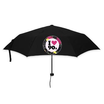 I ♥ 90s – Nostalgic retro design - Umbrella (small) - black - Front