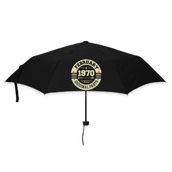 Février 1970 Vintage Cadeau d’anniversaire Années 1970 - Parapluie standard - noir - Devant