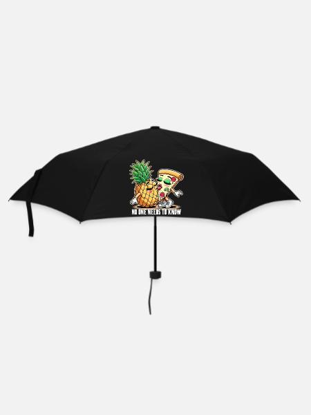 Pizza Hawaii Zungenkuss Liebe witzig Geschenk - Regenschirm (klein) - Schwarz