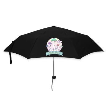 Zeit für Pilze! Psilocybe Cubensis farbiges Design - Regenschirm (klein) - Schwarz - Vorne