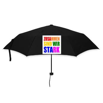 zusammen sind wir stark - Regenschirm (klein) - Schwarz - Vorne