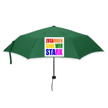 zusammen sind wir stark - Regenschirm (klein) - Flaschengrün - Vorne