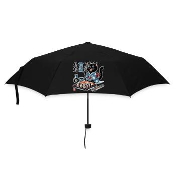 Sushi Chat Noir Kimono Maki Nigiri Cadeau - Parapluie standard - noir - Devant