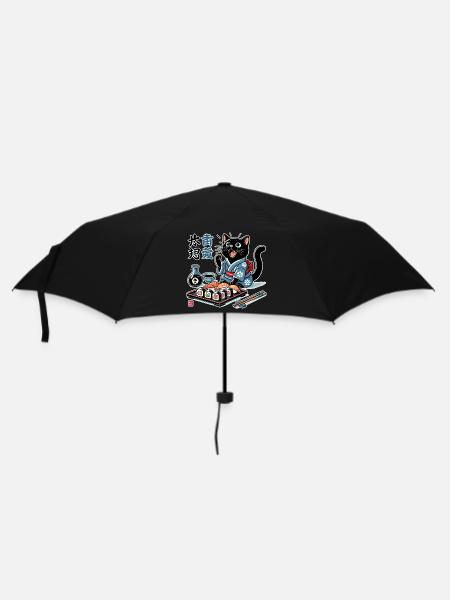 Sushi Black Cat Kimono Maki Nigiri Gift - Umbrella (small) - black