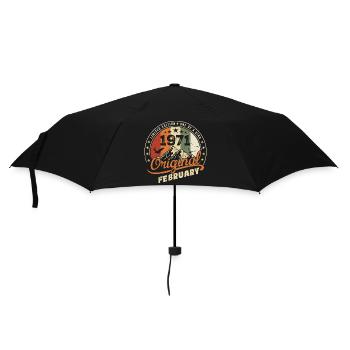 Born In February 1971 Retro February 1971 Birthday - Umbrella (small) - black - Front