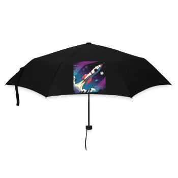 Lancement de fusée rétro – Design spatial futuriste - Parapluie standard - noir - Devant