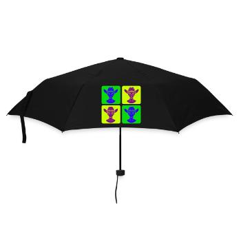 Alien Cowboy Pop-Art Design - Regenschirm (klein) - Schwarz - Vorne