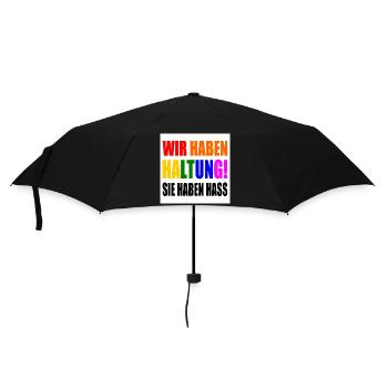 wir haben haltung sie haben hass - Regenschirm (klein) - Schwarz - Vorne