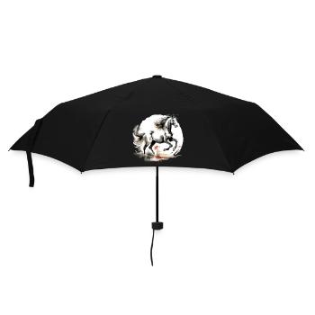 Chinesisches Sternzeichen Pferd - Regenschirm (klein) - Schwarz - Vorne