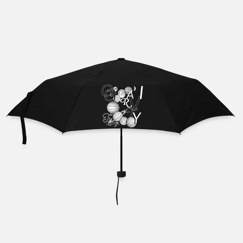 Typo-Kraft: Gravity in Style - Regenschirm (klein) - Schwarz