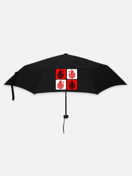 Feuerwehr – Mut im Einsatz - Regenschirm (klein) - Schwarz