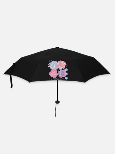 Regina Florum – Ausgefallenes Rosendesign - Regenschirm (klein) - Schwarz