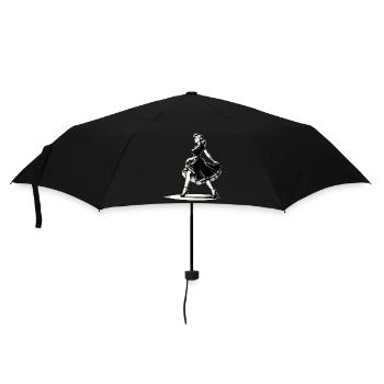 Rockabilly Style Femme Robe Pompes Cadeau Rétro - Parapluie standard - noir - Devant