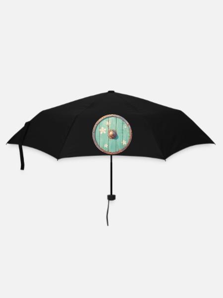 Wikinger-Schild - Regenschirm (klein) - Schwarz