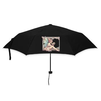 Book Books Reading Fairy Elf Art Nouveau Gift - Umbrella (small) - black - Front