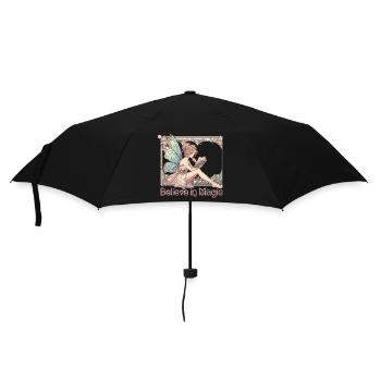 Bücher Lesen Fee Elfe Magie Art Nouveau Geschenk - Regenschirm (klein) - Schwarz - Vorne