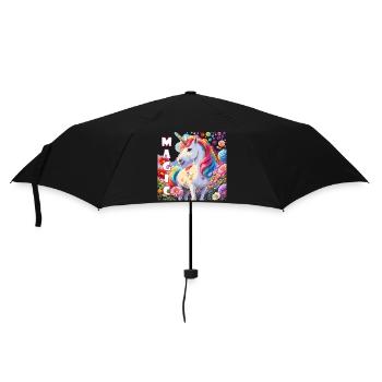 Magical unicorn in rainbow colors power animal - Umbrella (small) - black - Front