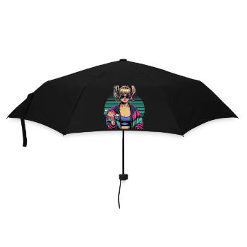 Fitness Strong Woman Gym 90s Gift - Umbrella (small) - black - Front