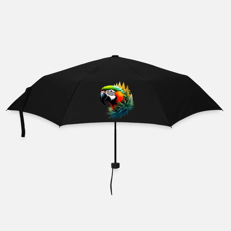 Ara Coloré et Jungle : Design Exotique et Vibrant - Parapluie standard - noir