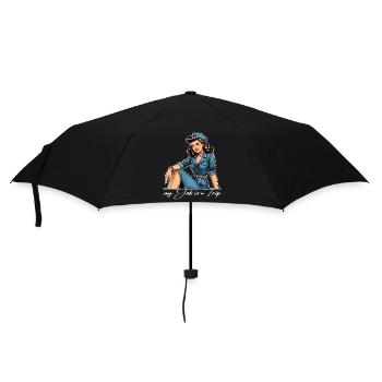 Pin Up Rétro Hôtesse de l’air Profession Cadeau de voyage - Parapluie standard - noir - Devant