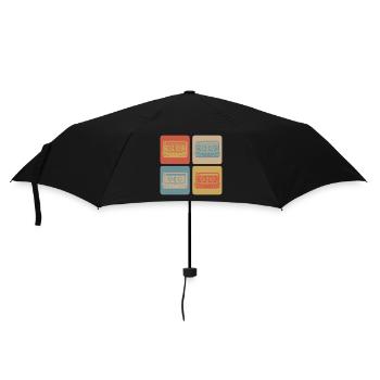Retro Kassette – Vintage Musik Design - Regenschirm (klein) - Schwarz - Vorne