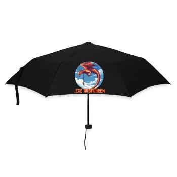 EXE AUSFÜHREN Drachen Admin IT Informatik Lustig - Regenschirm (klein) - Schwarz - Vorne