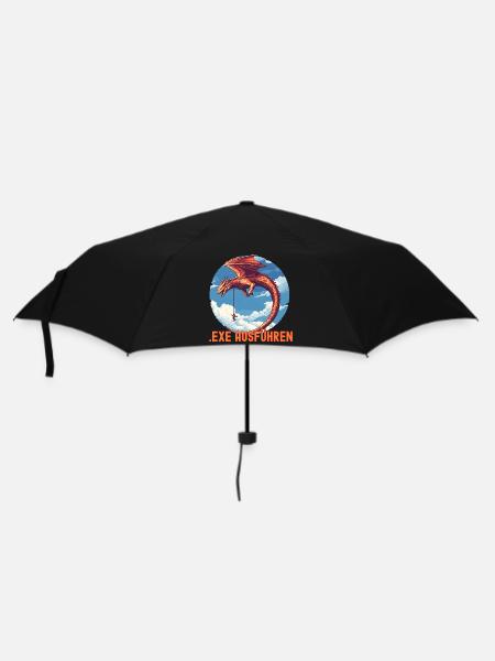 EXE AUSFÜHREN Drachen Admin IT Informatik Lustig - Regenschirm (klein) - Schwarz