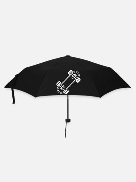 Skateboard Comic-Stil - Regenschirm (klein) - Schwarz