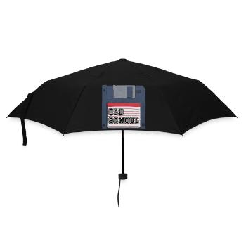 Old school Diskette Retro Vintage 80er 90er Kids - Regenschirm (klein) - Schwarz - Vorne