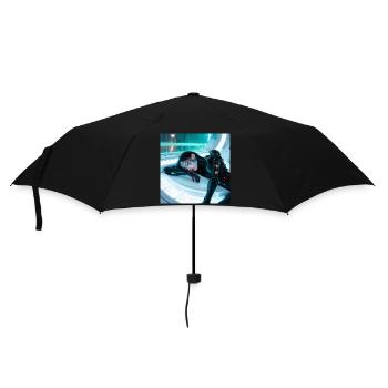 N-dless Nights: Sleeping cyberpunk girl - Umbrella (small) - black - Front