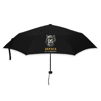 Alpaca in action - Umbrella (small) - black - Front