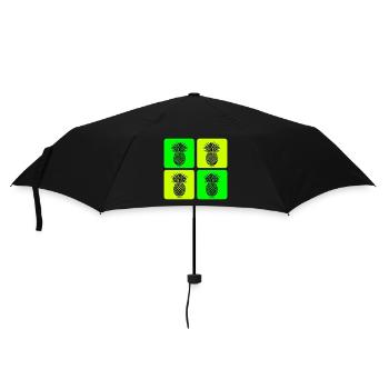 Pop Art Ananas - Regenschirm (klein) - Schwarz - Vorne