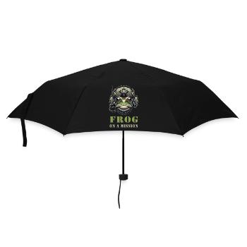 Military frog in action - Umbrella (small) - black - Front